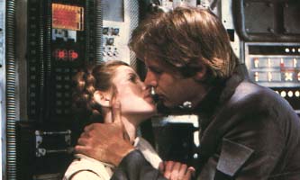 Leia and Han kissing